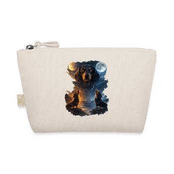 Moon howl: Two dog howlers - Organic Pouch - nature - Front