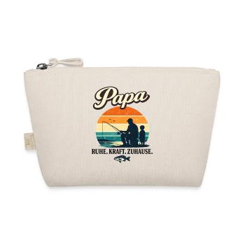 Papa Ruhe Kraft Zuhause Angeln Retro Motiv - Bio-Täschchen - Natur - Vorne