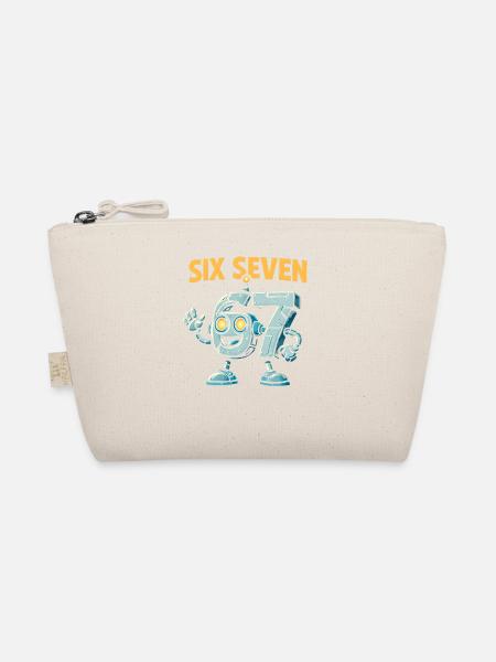 Six Seven 67 Italian Brainrot Robot Meme Humor - Organic Pouch - nature - Front