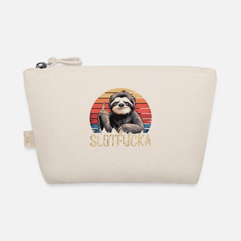 Sloth Middle Finger Retro Humor Sarcasm Organic Pouch