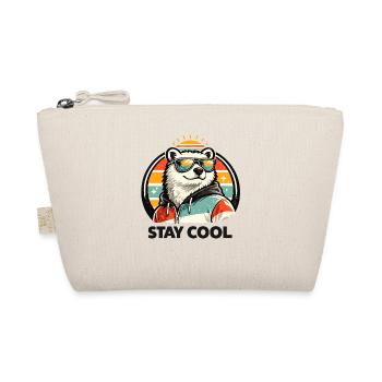 Ours polaire Stay Cool avec un look rétro de lunettes de soleil - Trousse biologique - nature - Devant