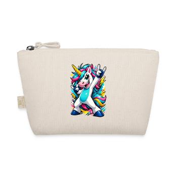 Buntes Einhorn Comic Motiv mit Party Vibe - Bio-Täschchen - Natur - Vorne