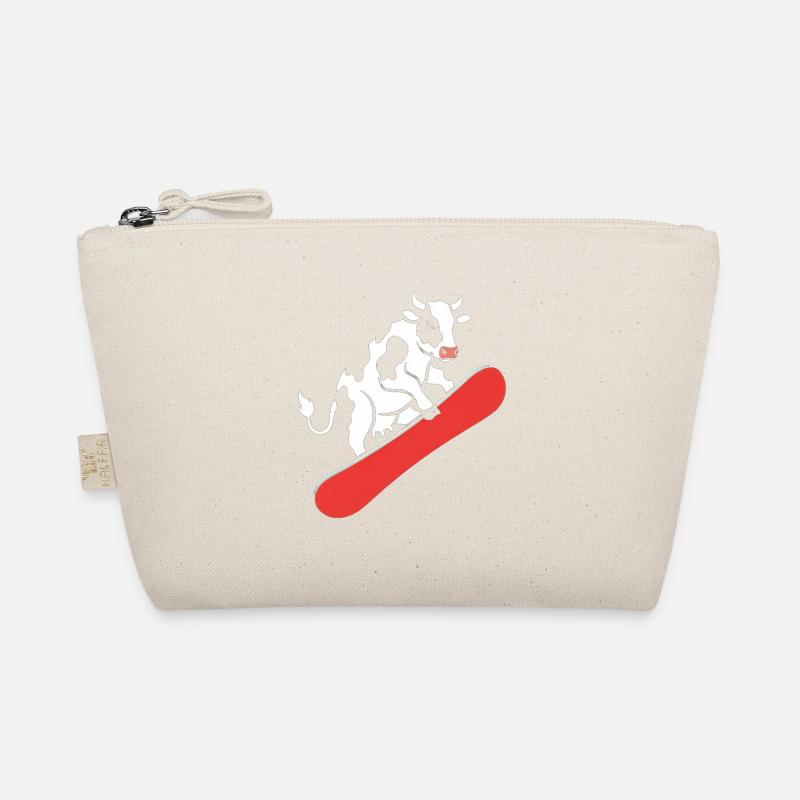 Kuh auf Skateboard Bio-Täschchen