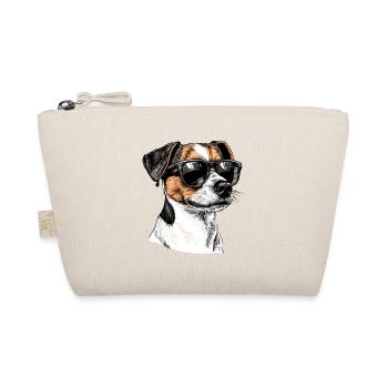 Sonnenbrillen-Hundeporträt Jack Russel Terrier - Bio-Täschchen - Natur - Vorne