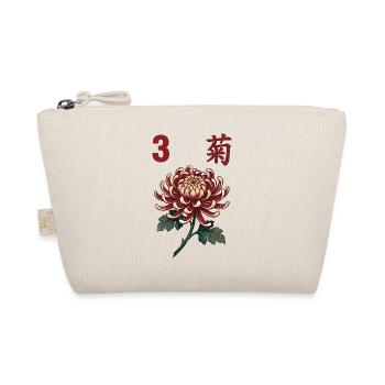 3 Mahjong-Blumenfliese - Bio-Täschchen - Natur - Vorne
