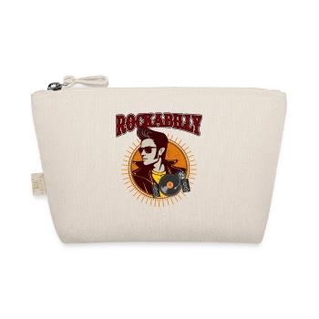 Retro Rockabilly Music Vinyl Record Graphic - Organic Pouch - nature - Front