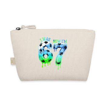 7th Birthday Soccer Shirt I was 6 Now Im 7 years - Organic Pouch - nature - Front