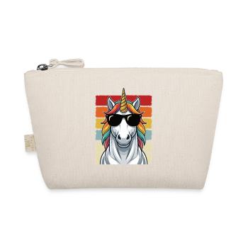 Cool Unicorn Sunglasses Retro Cute Shirt - Organic Pouch - nature - Front