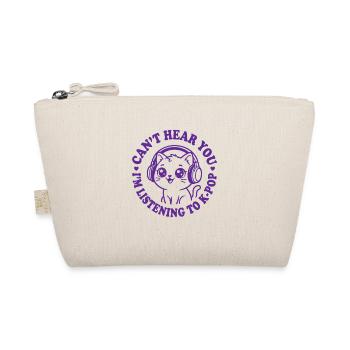 K-Pop Cat Music Headphones Kawaii - Organic Pouch - nature - Front