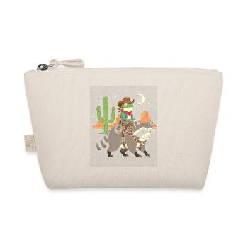 Frog cowboy riding raccoon - Organic Pouch - nature - Front
