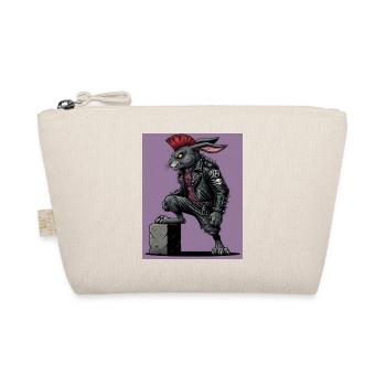 Heavy Metal Easter Bunny Rocker Easter Hardcore Bunny - Organic Pouch - nature - Front