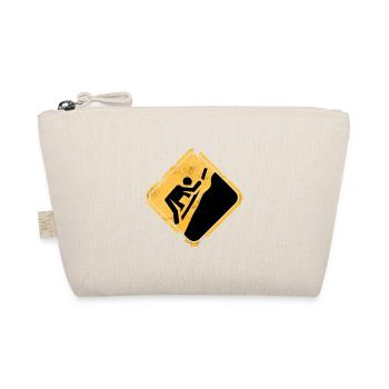 Yellow climbing symbol warning sign - Organic Pouch - nature - Front