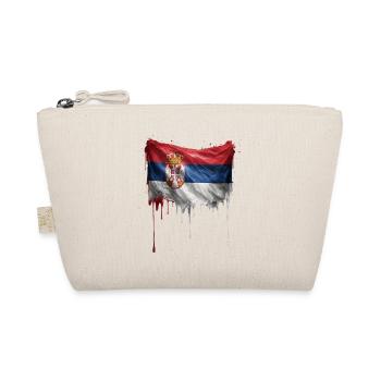 Serbia Flag Drop Graffiti - Organic Pouch - nature - Front