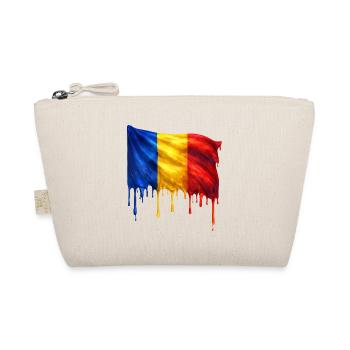 Tropfende Rumänien Flagge Kunst - Bio-Täschchen - Natur - Vorne