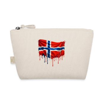 Norwegische Flagge Tropfen - Bio-Täschchen - Natur - Vorne
