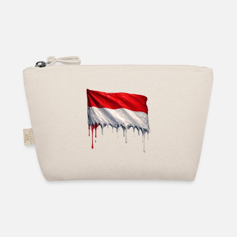 Indonesia Flag Drop Art Organic Pouch
