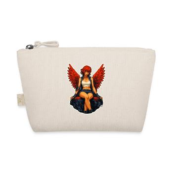 Crimson Wings Femme in Ink - Organic Pouch - nature - Front