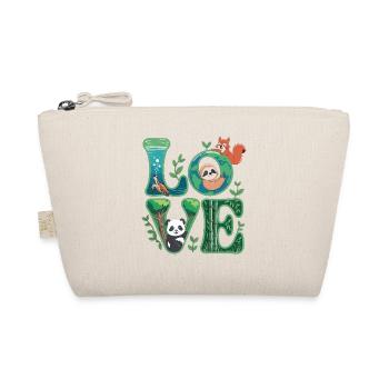 Nature Love Shirt with Panda Sloth - Organic Pouch - nature - Front