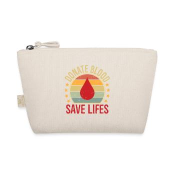 Donate Blood Safe Lives- Blood Donation Awareness - Organic Pouch - nature - Front