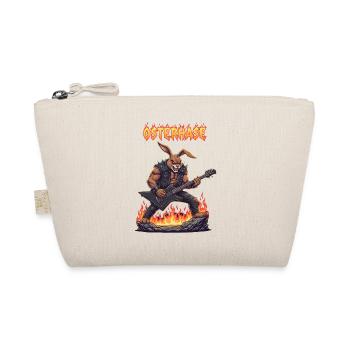 Heavy Metal Easter Bunny Rocker Easter Hardcore Bunny - Organic Pouch - nature - Front