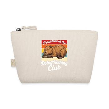 Capybara President Lazy Shirt Funny Gift - Organic Pouch - nature - Front