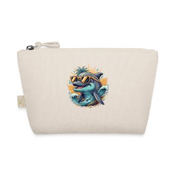 Dolphin with Sunglasses Surf Tropical Design - Organic Pouch - nature - Front