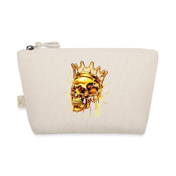 Golden Melting Skull Crown - Organic Pouch - nature - Front