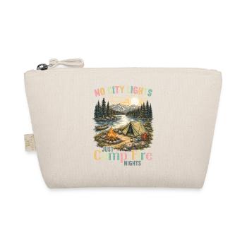 Camping Campfire Camper Outdoor Nature Mountains - Organic Pouch - nature - Front