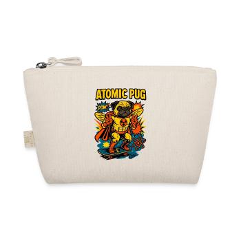 Atomic Pug Hero on Board - Organic Pouch - nature - Front