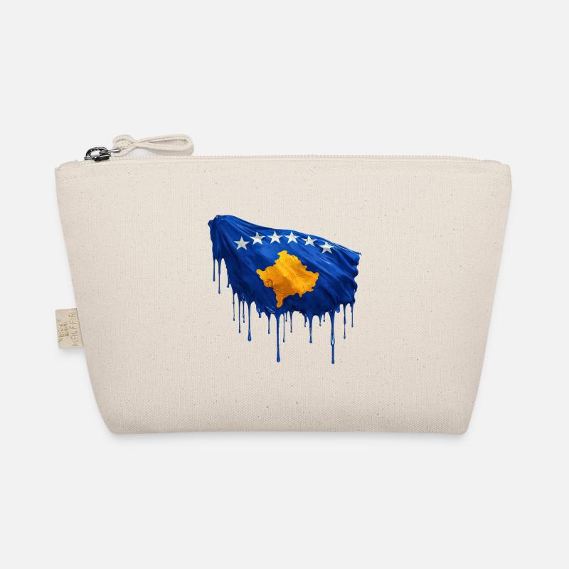 Kosovarische Flagge bunte Farbe Bio-Täschchen