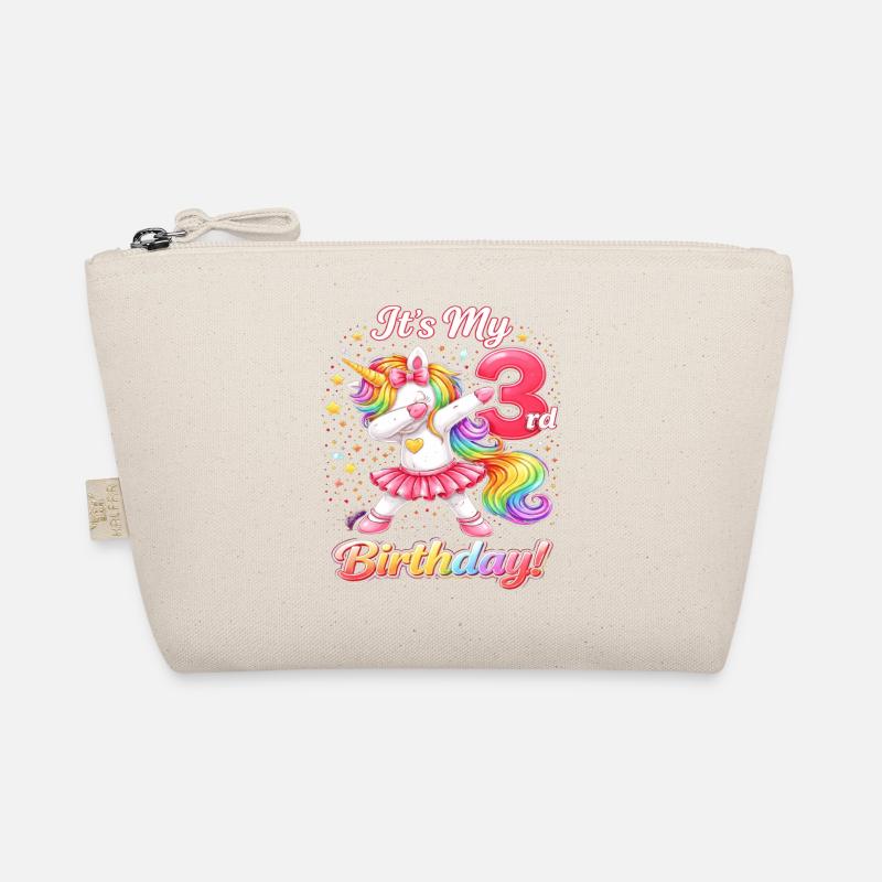 Third Birthday Unicorn Rainbow Organic Pouch