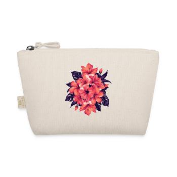 Hibiscus Bouquet in Coral Red - Organic Pouch - nature - Front