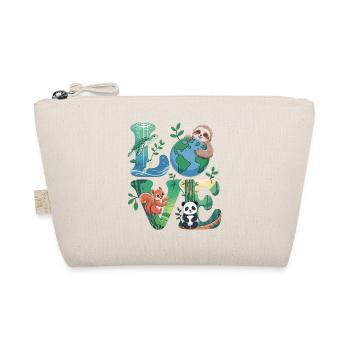 Nature Love Shirt Panda Sloth Turtle - Organic Pouch - nature - Front