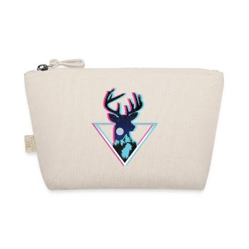 Cosmic Deer Mountain Neon Triangle Art - Organic Pouch - nature - Front