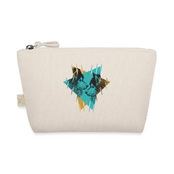 Geometric Twin Wolves Abstract Art - Organic Pouch - nature - Front