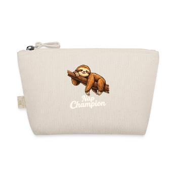 Nap Champion Sloth Shirt Funny Lazy Gift - Organic Pouch - nature - Front