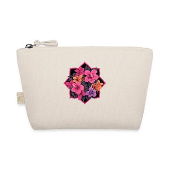 Hibiscus frame in neon pink - Organic Pouch - nature - Front