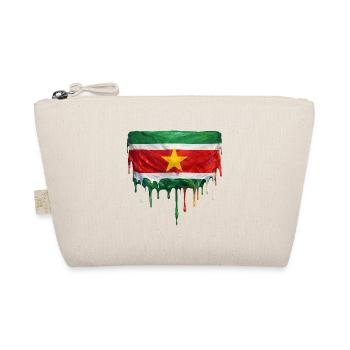 Suriname Flag Drop Art - Organic Pouch - nature - Front