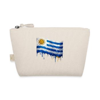 Uruguay Tropfenkunst Flagge - Bio-Täschchen - Natur - Vorne