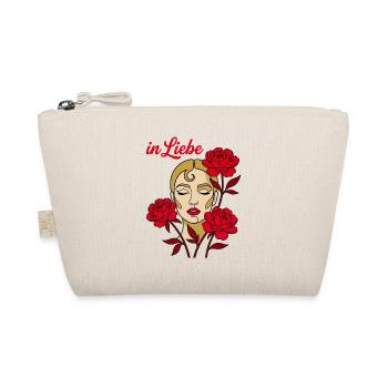 In Liebe Romantische Line Art Frau Rosen - Bio-Täschchen - Natur - Vorne