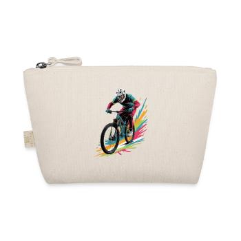 MTB Colored Mountain Bike Design for Boys - Organic Pouch - nature - Front