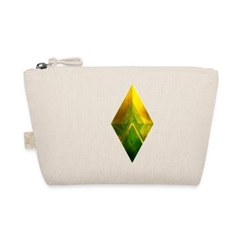 Geometric faceted diamond yellow-green - Organic Pouch - nature - Front