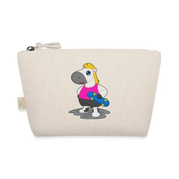 Pferd Skater Skateboard Sport - Bio-Täschchen - Natur - Vorne