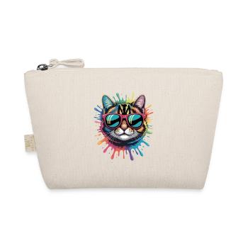 Bunte Katze Wasserfarben Spritzer Graffiti - Bio-Täschchen - Natur - Vorne