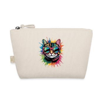 Bunte Katze Wasserfarben Spritzer Graffiti - Bio-Täschchen - Natur - Vorne