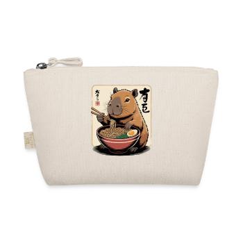 Capybara Ramen Art with Chopsticks - Organic Pouch - nature - Front