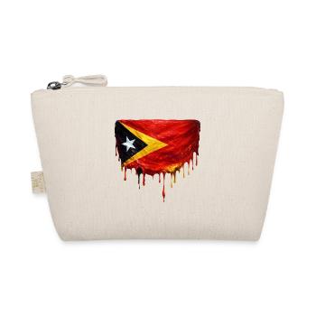 TimorLeste Drop Flag - Organic Pouch - nature - Front
