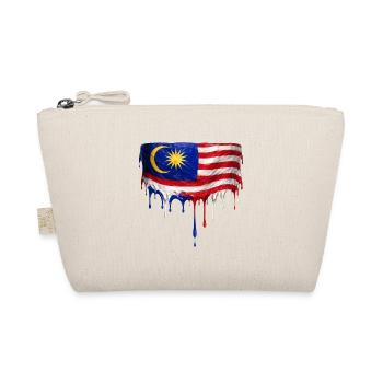 Malaysia Flagge Tropfenkunst - Bio-Täschchen - Natur - Vorne