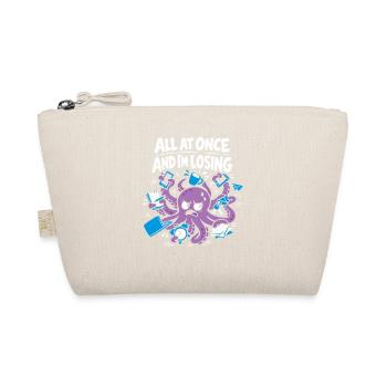 Funny Octopus Overstimulated - Organic Pouch - nature - Front