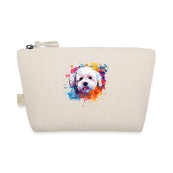 Splash Art Bichon Fris Dog Colorful - Organic Pouch - nature - Front